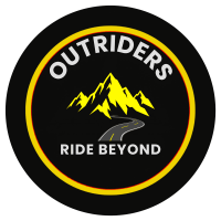 Outriders Co. logo with mountain peaks and road, representing adventure and exploration.